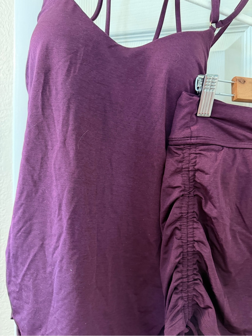 Athleta Swim Blousy Top w/Swim Skirt Plum Color, Size XXS - Picture 3 of 9